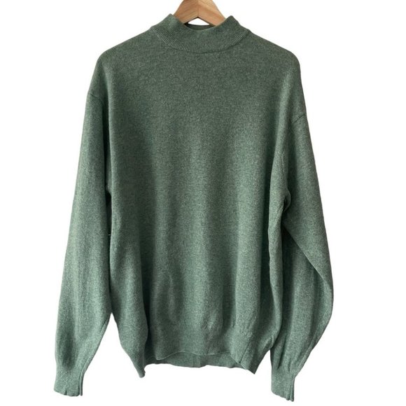 United Colors Of Benetton Sweaters - ❌Sold❌VINTAGE 90's United Colors Of Benetton 100% Wool Green Mock Neck Sweater